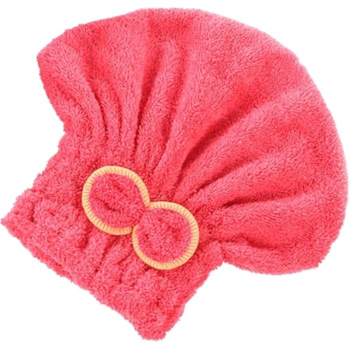 TRUST.STORE Bow Hair Bonnet (5 Pack) – Instant Drying Towel with High Absorbency, Soft & Light to Dry Hair Easily After Shower or Daily Care - Image 1